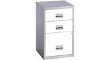 Pierre Henry 3 Drawer A4 Filing Cabinet – Silver & White