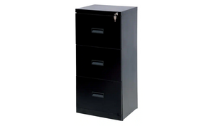 Realspace 3 Drawer Filing Cabinet – Black