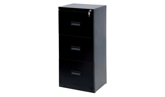 Realspace 3 Drawer Filing Cabinet – Black