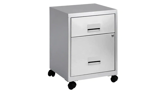 Pierre Henry Combi Filing Cabinet 2 Drawer - Silver