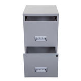 Pierre Henry 2 Drawer Maxi Tall Filing Cabinet - Silver