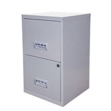 Pierre Henry 2 Drawer Maxi Tall Filing Cabinet - Silver