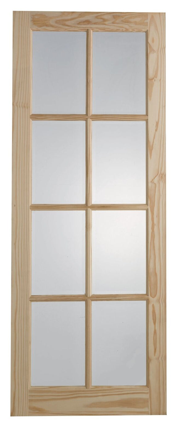 Wickes Newland 8 Lite Glazed Clear Pine Internal Door - 1981 x 762mm