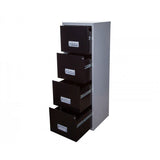 Pierre Henry 4 Drawer Maxi Tall Filing Cabinet - Silver/Black